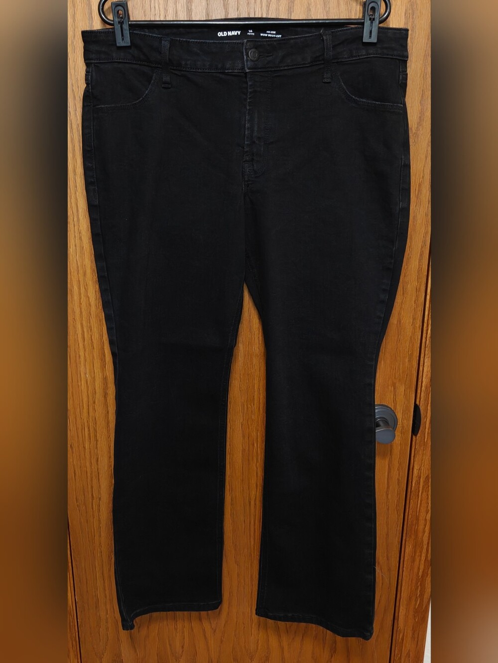Women's Old Navy Black Mid Rise Wow Boot Cut Jeans, Size 14P